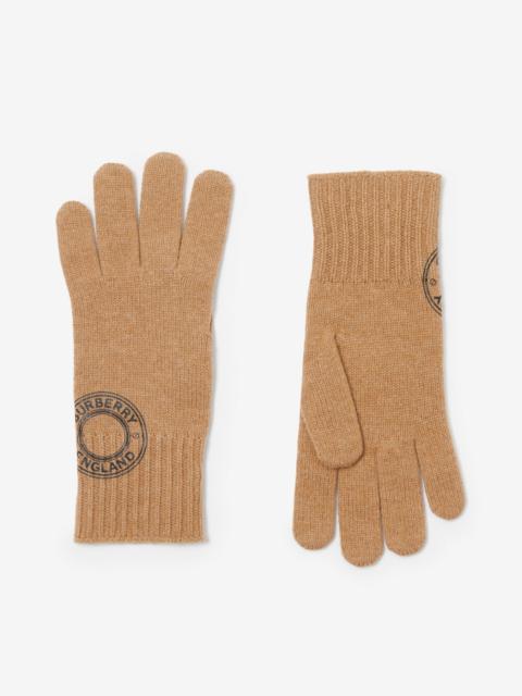 Burberry Logo Graphic Cashmere Blend Gloves