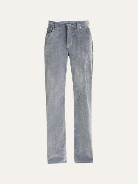 Men's Flocked Straight-Leg Jeans