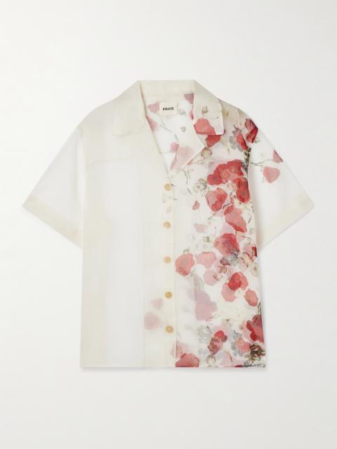 KHAITE Riordan Printed Silk-organza Shirt