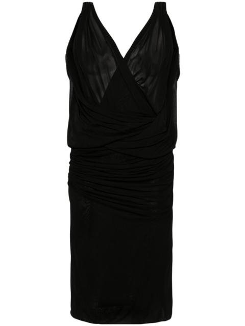 SAINT LAURENT plunge ruched midi dress