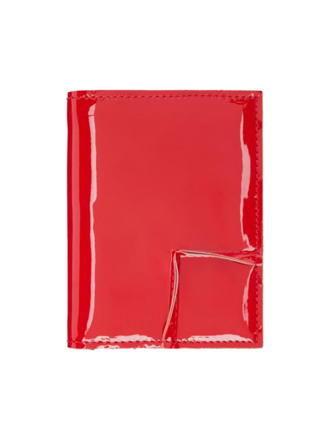 Comme Des Garçons Red Reversed Hem Wallet