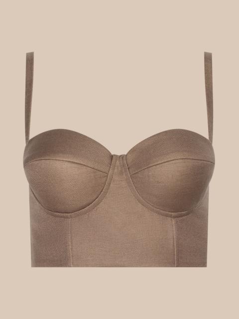 L'AGENCE Sonya Linen-Blend Bustier