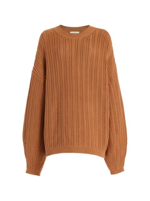 Oversized Cotton-Blend Sweater brown