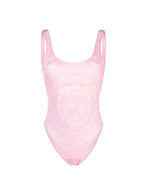 Barocco print high-cut swimsuit