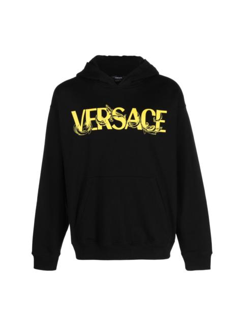 VERSACE logo-print cotton hoodie