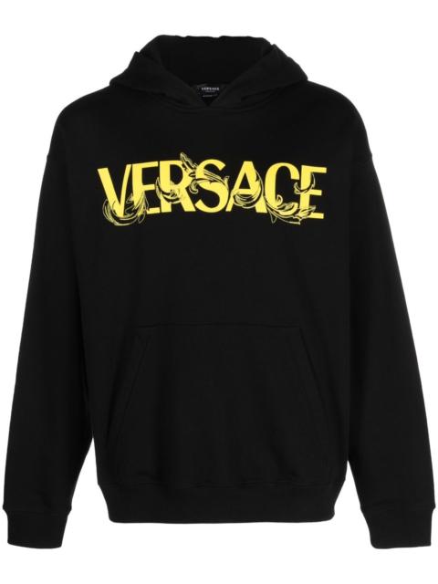 VERSACE logo-print cotton hoodie