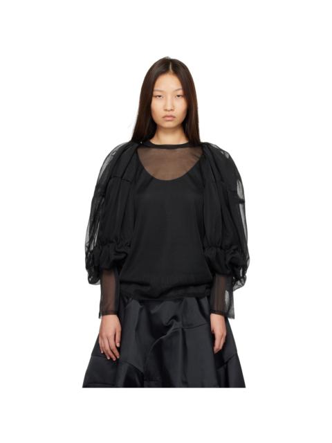 Comme Des Garçons Black Sheer Balloon Sleeve Shirt