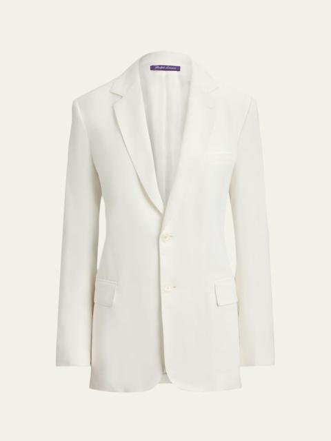 Ralph Lauren Marcy Viscose-Ramie Single-Breasted Blazer