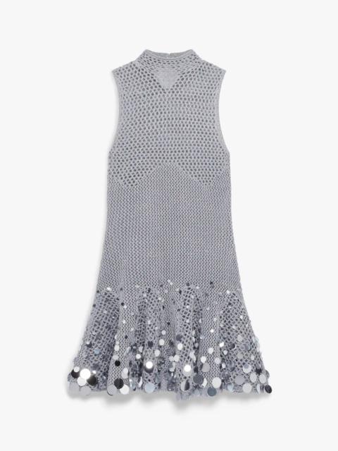 CASABLANCA Silver Crochet Mirror Mini Dress | Casablanca Paris
