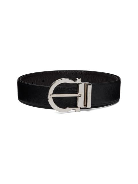 FERRAGAMO Black & Brown Adjustable & Reversible Belt
