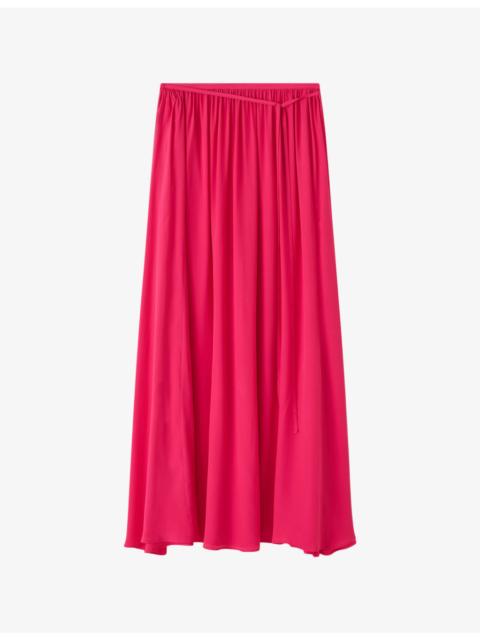 JOSEPH Elba Tie-Waist Crepe Maxi Skirt
