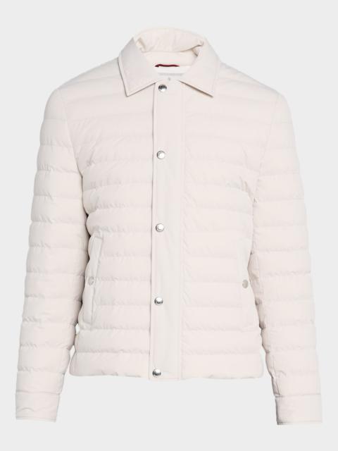 Brunello Cucinelli Men's Snap Front Quilted Milano Jacket