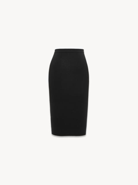 PENCIL SKIRT IN RIBBED WOOL