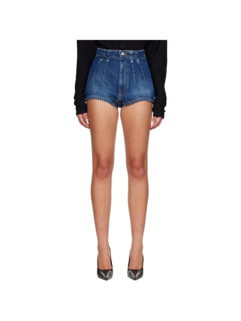 MUGLER Blue Washed Denim Tailored Shorts