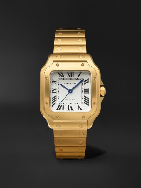 Cartier Santos de Cartier Medium Automatic 35.1mm 18-Karat Gold and Alligator Watch, Ref. No. WGSA0030