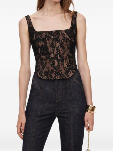 self-portrait black lace corset top
