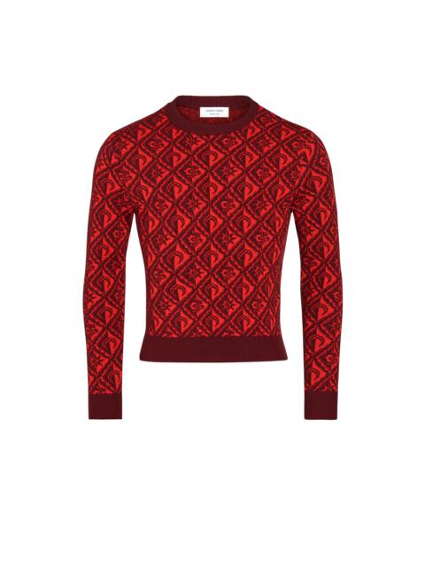 Marine Serre Moon Diamant Knit Jacquard Crewneck Pullover