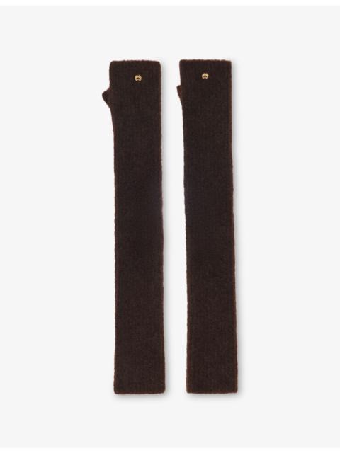 maje Ribbed Hardware-Embellished Yak-Blend Mittens