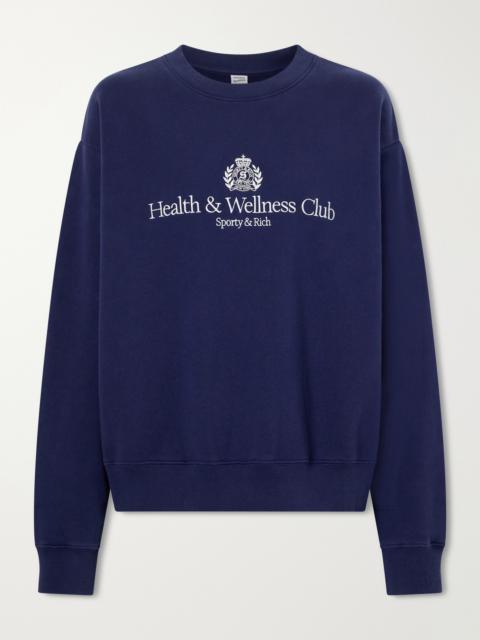 Sporty & Rich Logo-embroidered Cotton-jersey Sweatshirt