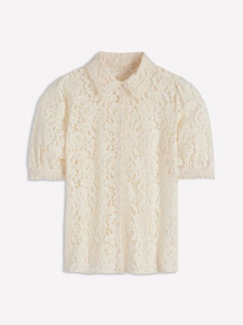 BODEN Short Sleeve Lace Blouse-Ivory