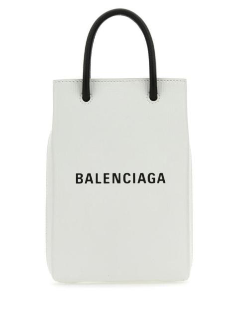 BALENCIAGA White leather phone case
