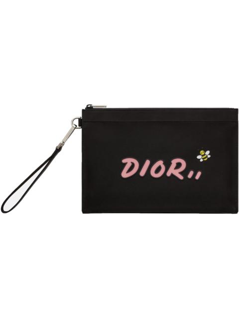 Dior Dior x Kaws Pouch Pink Logo Nylon Black