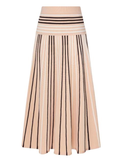 NATURA STRIPE MIDI SKIRT