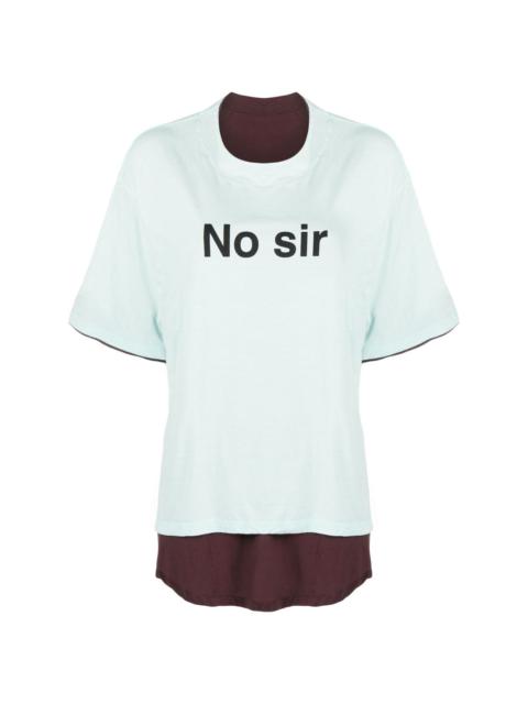No Sir layered T-shirt