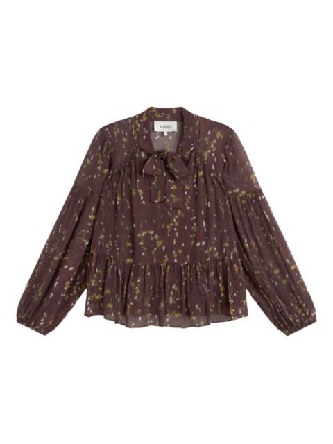 ba&sh pussy bow-collar tiered blouse