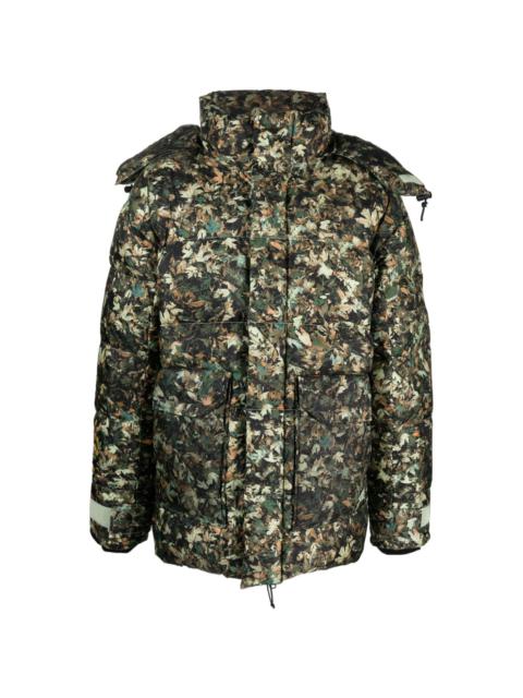 73 leaf-print padded jacket