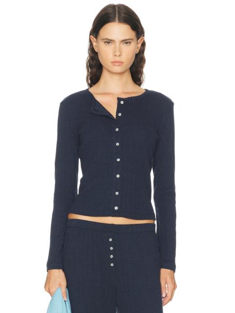 LESET Pointelle Classic Cardigan