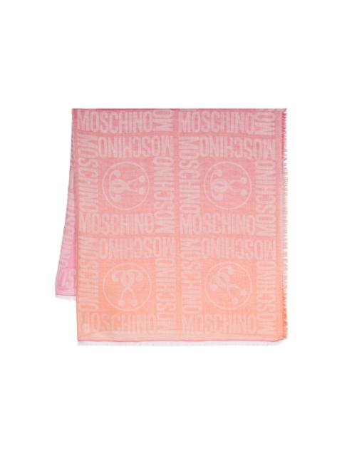 Moschino logo-jacquard gradient scarf