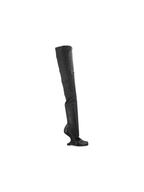 Rick Owens Rick Owens Luxor Cantilever Curved Heel Thigh High Boot Black (Women's)