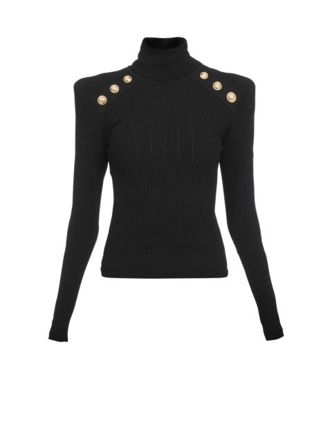 Balmain Knit jumper with gold buttons