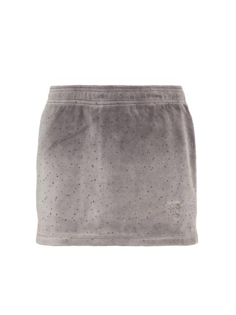 Crushed Velour Mid-Rise Mini Skort
