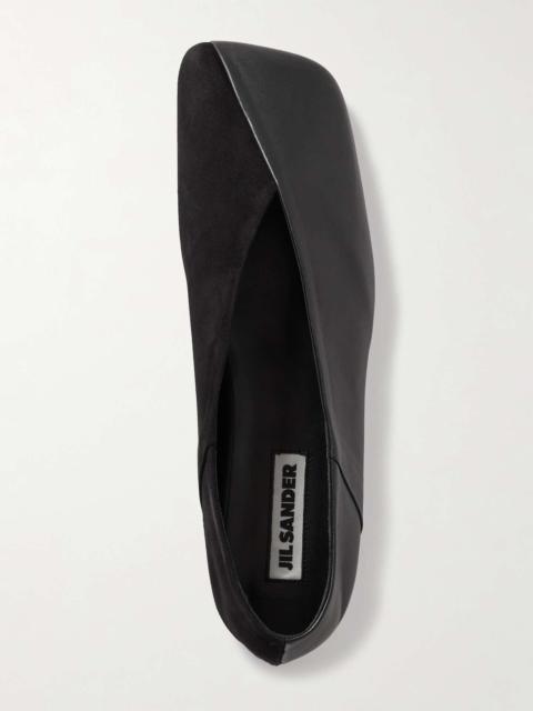 Jil Sander Asymmetric leather and suede ballet flats