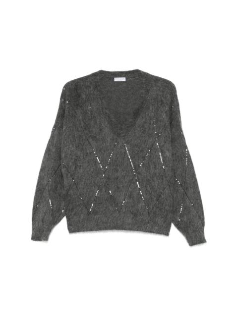 sequin-embellished sweater