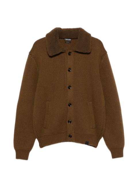 TOM FORD Tom Ford Shearling-collar Elbow-patch Cardigan