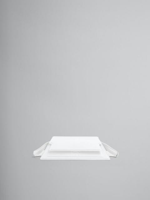 Marni MINI TRUNKOISE BAG IN SMOOTH WHITE LEATHER