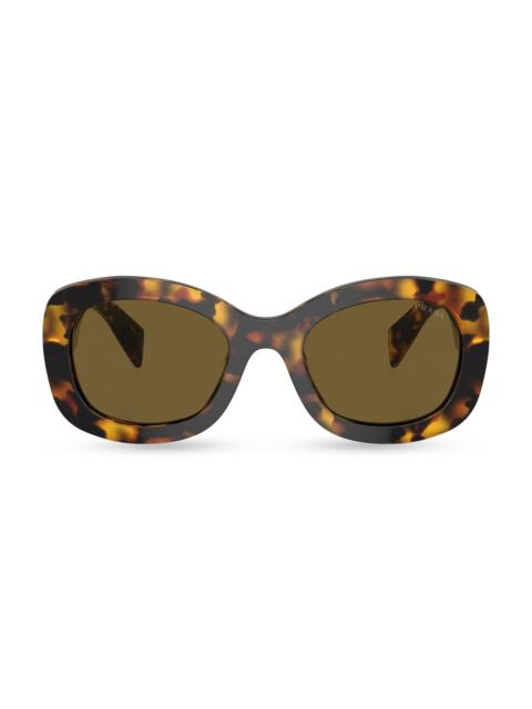 Prada Women's 55MM Oval Sunglasses - Havana Dark Brown
