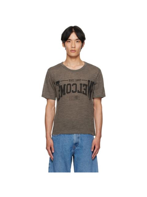 MM6 Maison Margiela Taupe 'Welcome' T-shirt