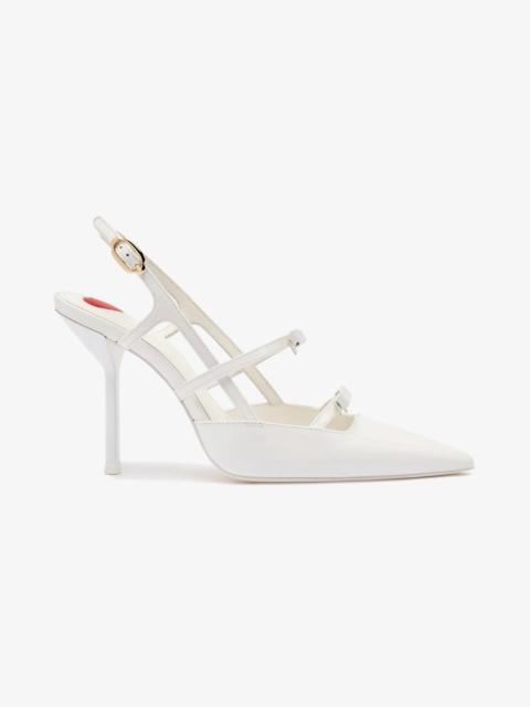 Larroudé Brooks Pump In White Patent Leather