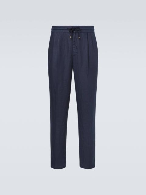 Brunello Cucinelli Linen gabardine tapered pants