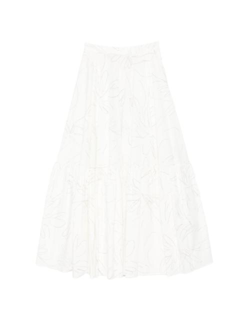 Plan C floral-print tiered maxi skirt