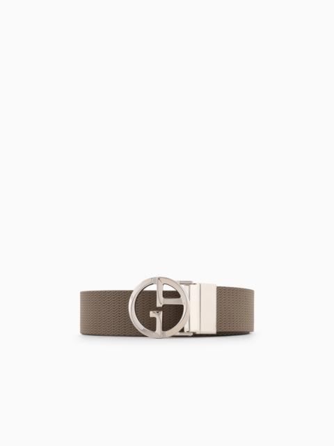 GIORGIO ARMANI Printed leather belt with logo