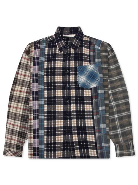 NEEDLES 7 CUTS WIDE FLANNEL SHIRT - ASSORTED