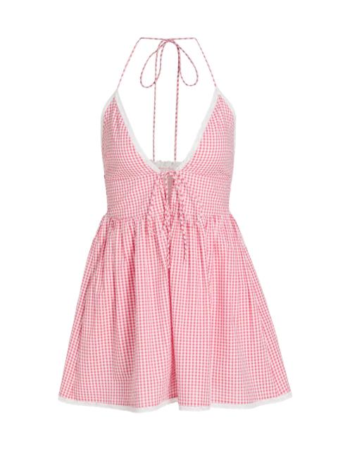 LoveShackFancy Women's Khloe Gingham Cotton Minidress - Berry Bramble