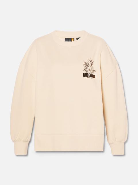 Timberland Women's Brushed Chest Graphic Crew Sweatshirt