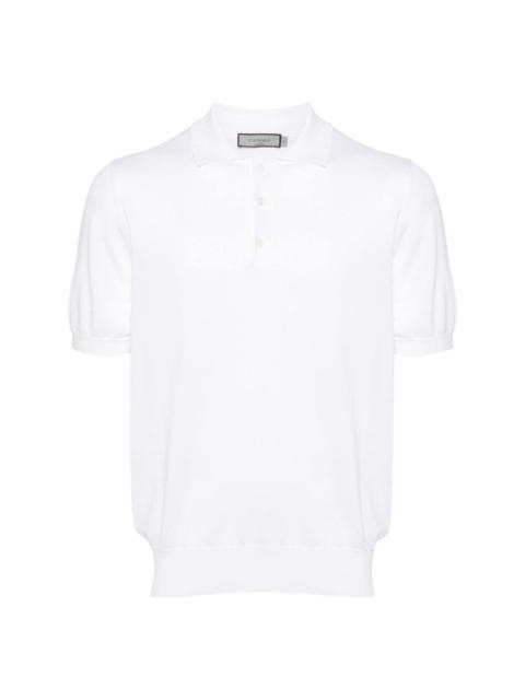 cotton-blend knitted polo shirt