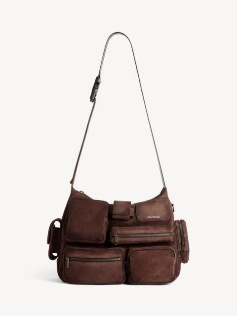 BALENCIAGA Men's Superbusy Messenger Bag in Light Espresso